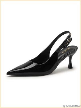 Slingback Kitten Heels Pointed Closed Toe Dress Pumps